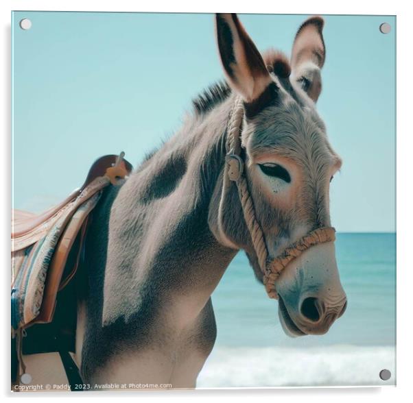 A close up of a Donkey Acrylic by Paddy 