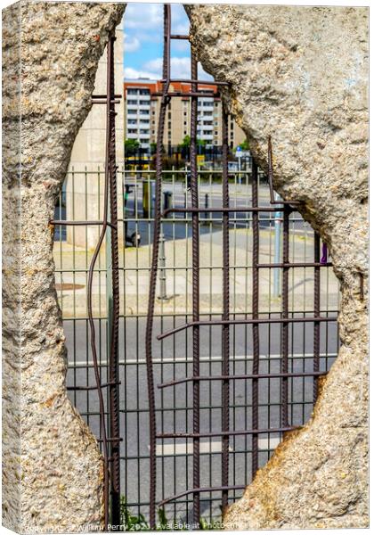 Hole Rebar Street Remains Wall Park Berlin Germany Canvas Print by William Perry