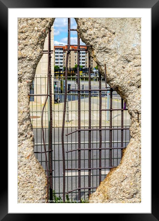 Hole Rebar Street Remains Wall Park Berlin Germany Framed Mounted Print by William Perry