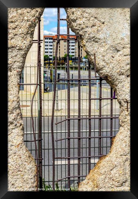 Hole Rebar Street Remains Wall Park Berlin Germany Framed Print by William Perry