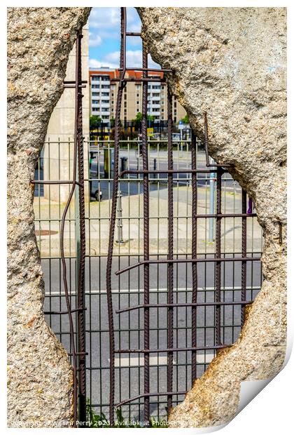 Hole Rebar Street Remains Wall Park Berlin Germany Print by William Perry