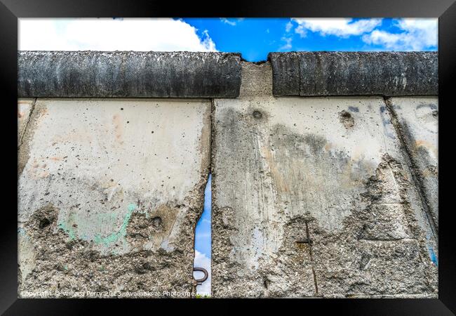 Hole Remains Wall Park Berlin Germany Framed Print by William Perry