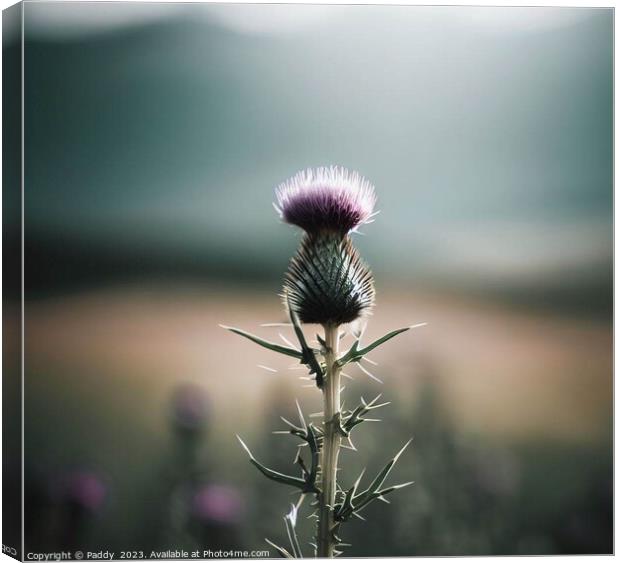 A Scottish Thistle in the Highlands  Canvas Print by Paddy 