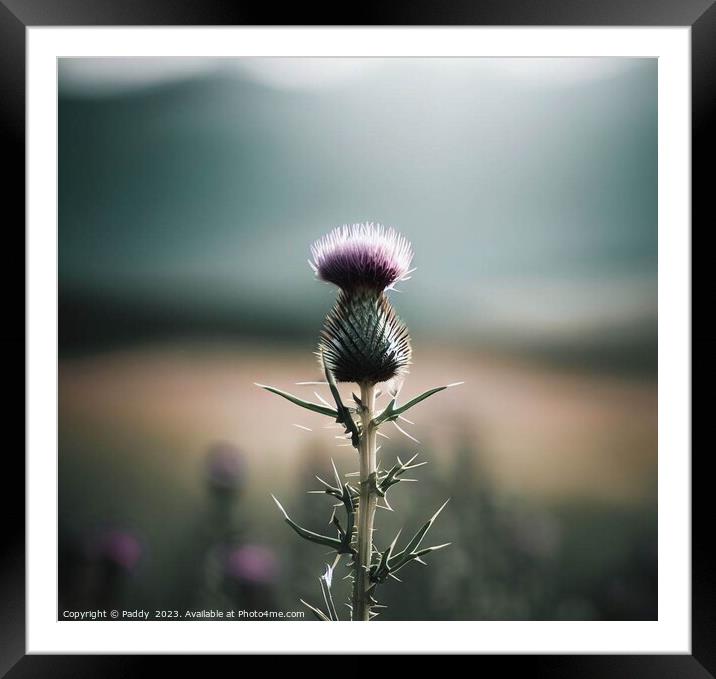 A Scottish Thistle in the Highlands  Framed Mounted Print by Paddy 