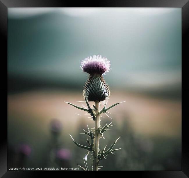 A Scottish Thistle in the Highlands  Framed Print by Paddy 