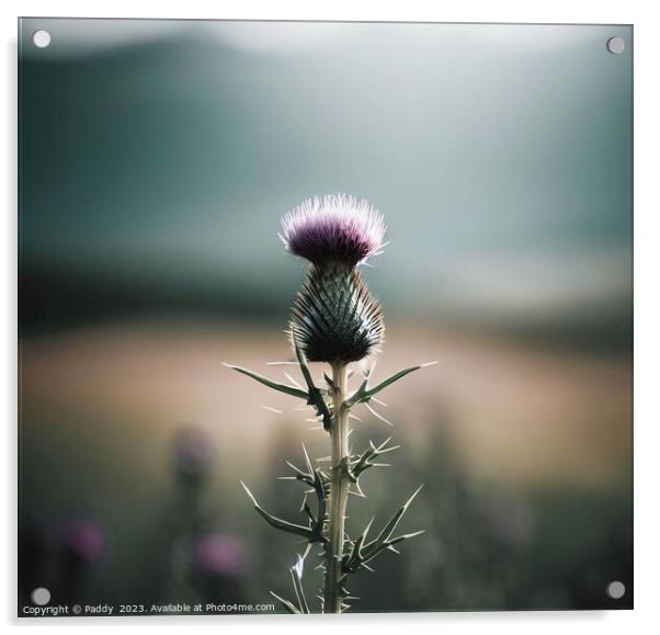 A Scottish Thistle in the Highlands  Acrylic by Paddy 