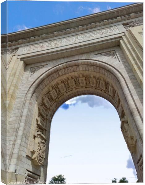 Triumph arch in Bucharest Canvas Print by M. J. Photography