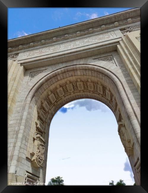 Triumph arch in Bucharest Framed Print by M. J. Photography