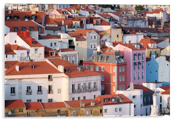 Buildings and roof tops in Lisbon  Acrylic by Lensw0rld 