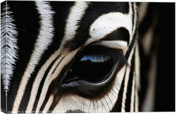 Close up portrait of mesmerizing Zebra photography created with  Canvas Print by Michael Piepgras