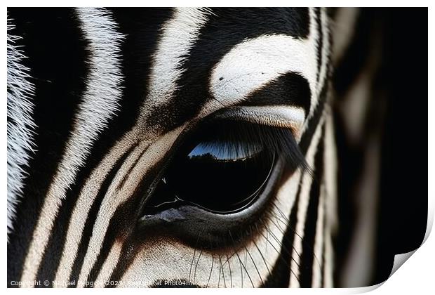 Close up portrait of mesmerizing Zebra photography created with  Print by Michael Piepgras