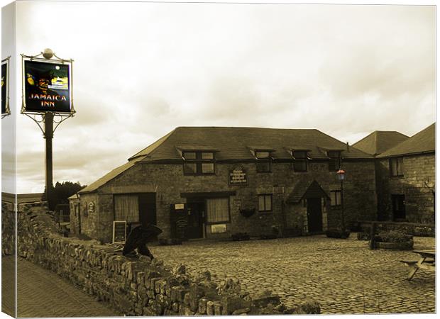 Jamaica Inn sepia with accent Canvas Print by Terri Waters