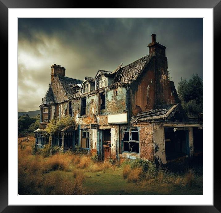 A abandoned pub in the Scottish Highlands  Framed Mounted Print by Paddy 