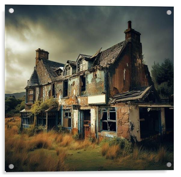 A abandoned pub in the Scottish Highlands  Acrylic by Paddy 