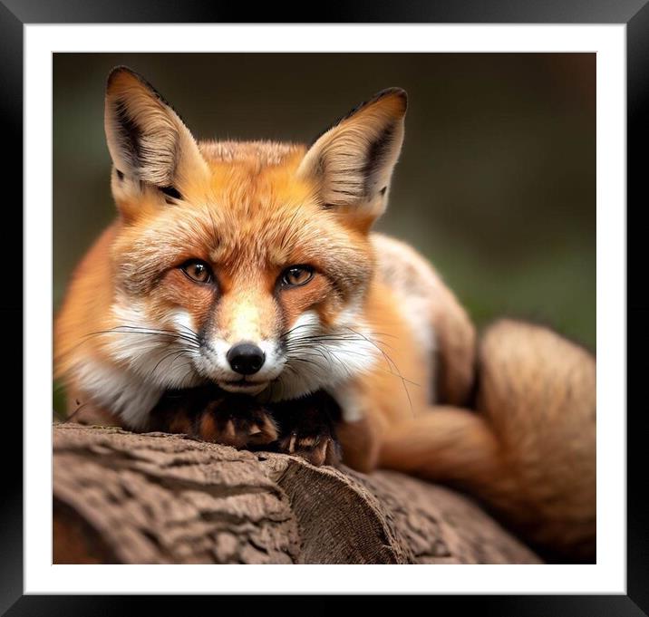 Frankly the fox sitting at the bottom of my Garden Framed Mounted Print by Paddy 