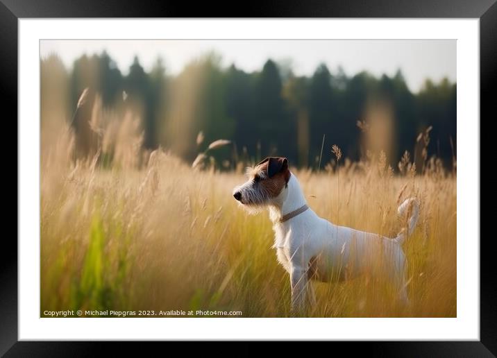 Portrait of a cute Jack Russel terrier do created with generativ Framed Mounted Print by Michael Piepgras