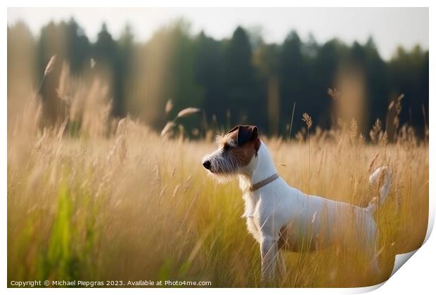 Portrait of a cute Jack Russel terrier do created with generativ Print by Michael Piepgras