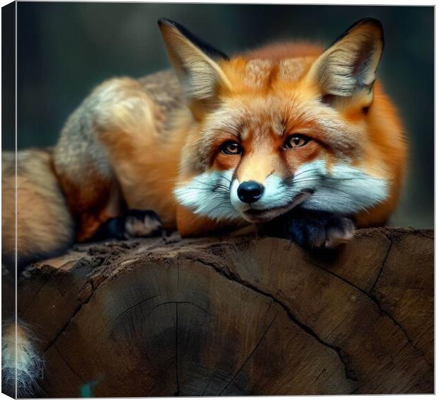 A fox sitting on a table Canvas Print by Paddy 