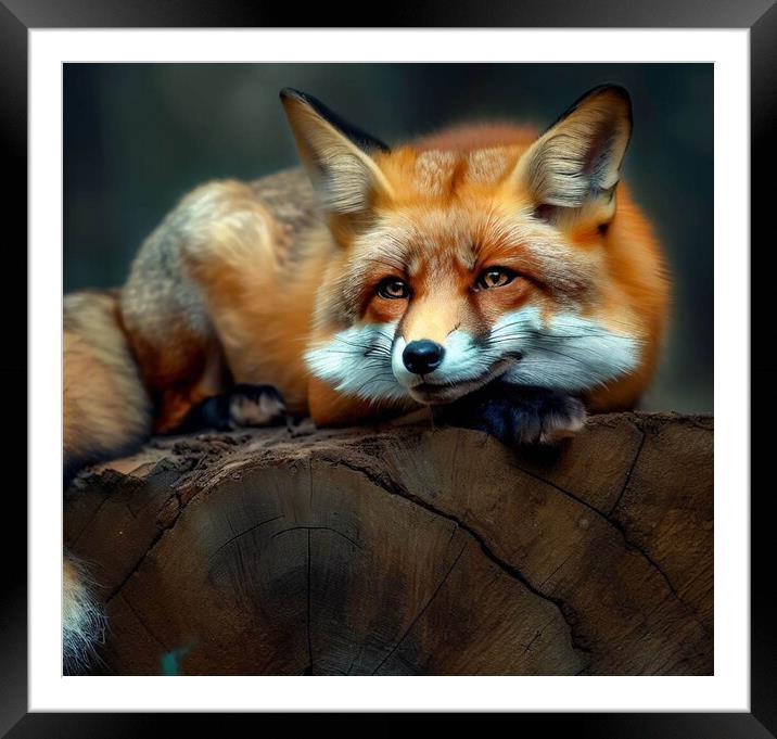 A fox sitting on a table Framed Mounted Print by Paddy 