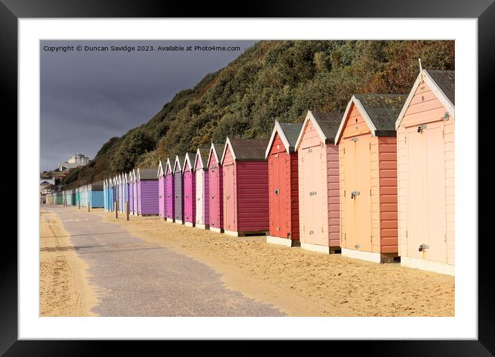 Bournemouth colorful beach huts Framed Mounted Print by Duncan Savidge