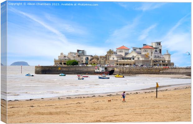 Weston super Mare Knightstone Harbour Canvas Print by Alison Chambers