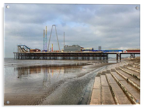South Pier Blackpool. Acrylic by Lilian Marshall