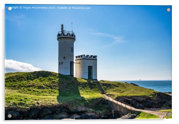 Elie Ness Lighthouse, East Neuk of Fife Acrylic by Angus McComiskey