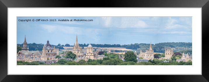 Oxford Panorama Framed Mounted Print by Cliff Kinch
