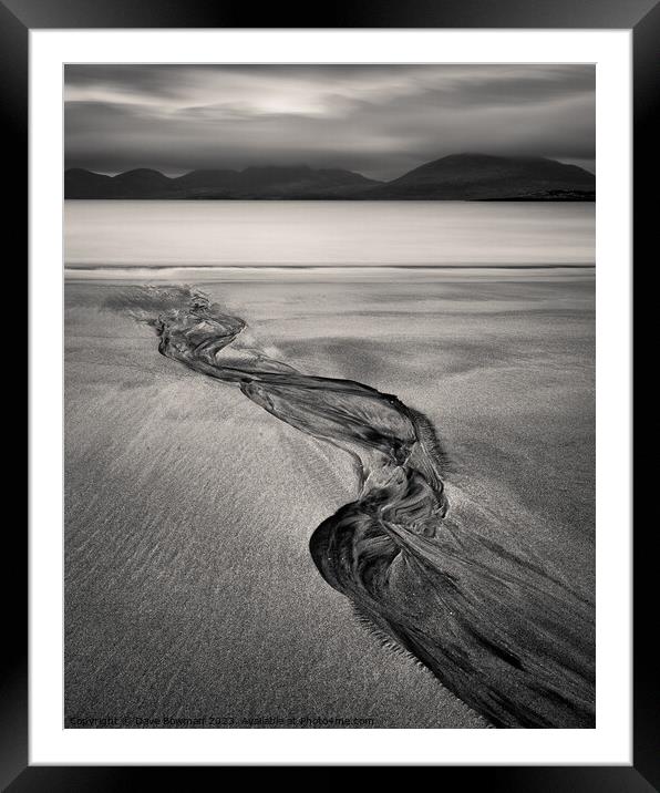 Luskentyre Sand Tracks Framed Mounted Print by Dave Bowman
