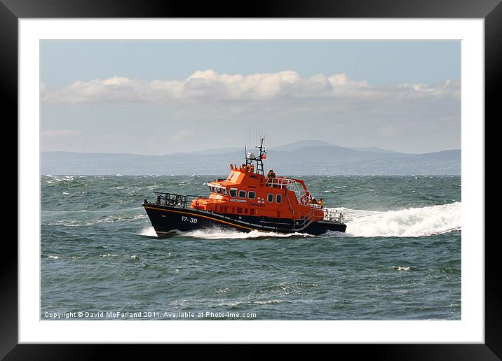 Portrush Lifeboat Framed Mounted Print by David McFarland