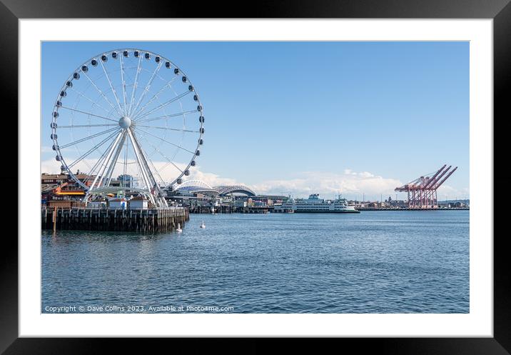 The Seattle Great Wheel on Pier 57 looking south, Seattle, USA Framed Mounted Print by Dave Collins
