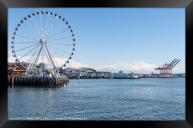 The Seattle Great Wheel on Pier 57 looking south, Seattle, USA Framed Print by Dave Collins