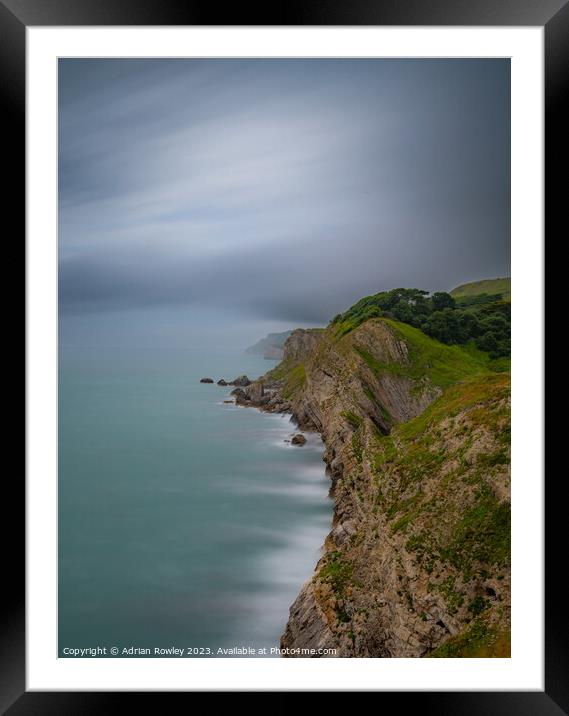 Jurassic Coast looking West from Lulworth Cove Framed Mounted Print by Adrian Rowley