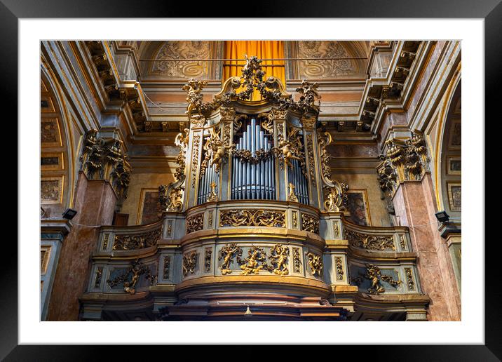 Organ in Church of San Rocco in Rome Framed Mounted Print by Artur Bogacki