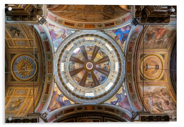 Church Of San Rocco Ceiling Dome In Rome Acrylic by Artur Bogacki