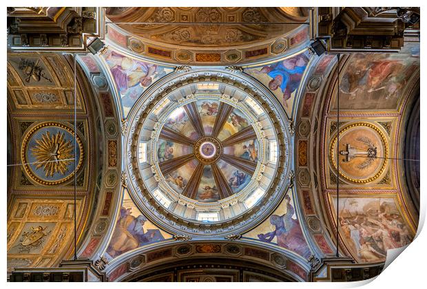Church Of San Rocco Ceiling Dome In Rome Print by Artur Bogacki