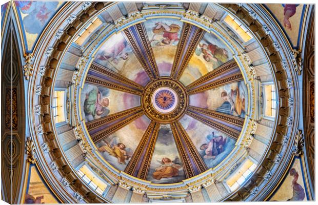 Church Of San Rocco Dome Frescoes In Rome Canvas Print by Artur Bogacki