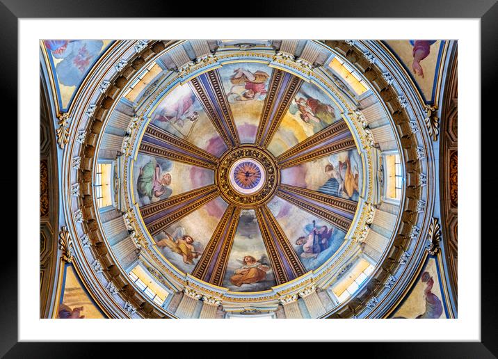 Church Of San Rocco Dome Frescoes In Rome Framed Mounted Print by Artur Bogacki