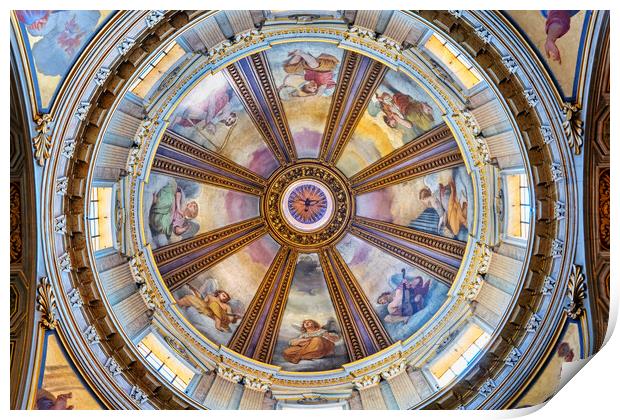 Church Of San Rocco Dome Frescoes In Rome Print by Artur Bogacki