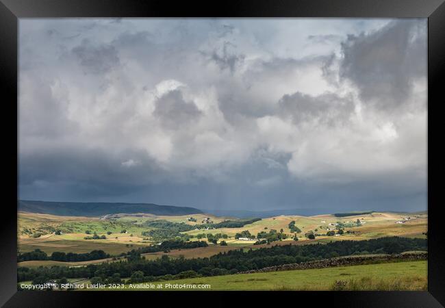 Upper Teesdale Drama Between the Squalls Framed Print by Richard Laidler