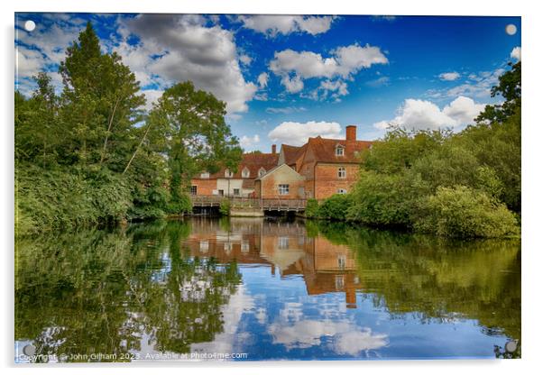 Flatford Mill Suffolk England UK Acrylic by John Gilham