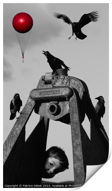 Enigmatic Crow's Midnight Symphony Print by Fabrice Jolivet
