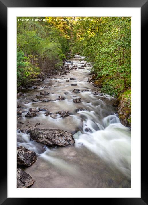 Small Welsh Rapids Framed Mounted Print by David Hare