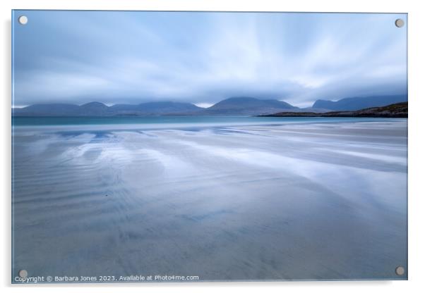 Luskentyre Beach Blues Isle of Harris Scotland. Acrylic by Barbara Jones
