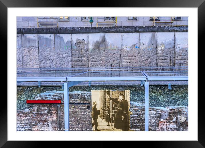 Gestapo Cellar Remains Wall Park Berlin Germany Framed Mounted Print by William Perry