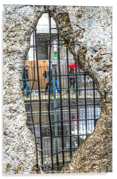 Hole Rebar Street Walkers Remains Wall Park Berlin Germany Acrylic by William Perry