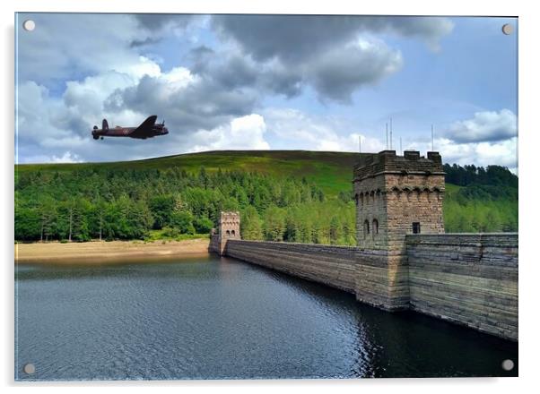Lancaster over Derwent Dam Acrylic by Antony Robinson