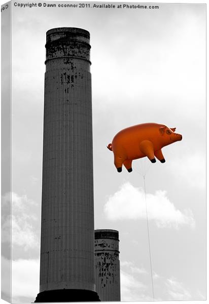 Pink Floyd's Pig, Battersea Canvas Print by Dawn O'Connor