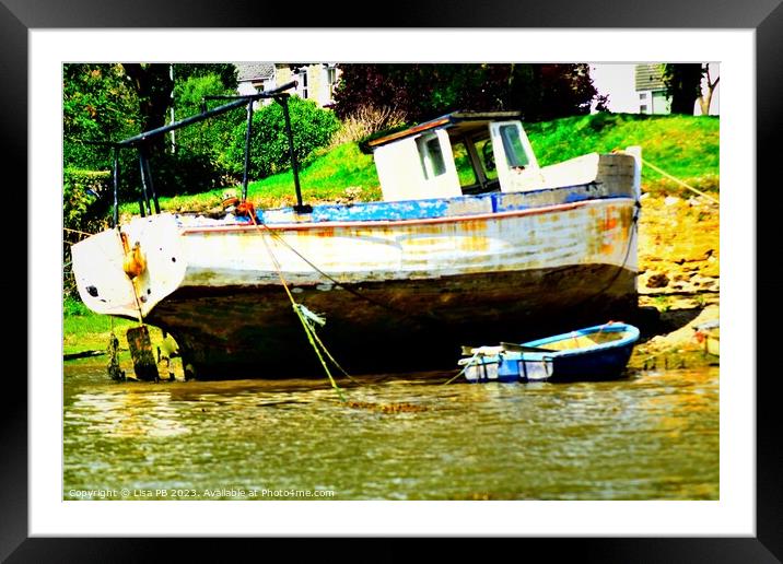 Big Boat, Little Boat Framed Mounted Print by Lisa PB