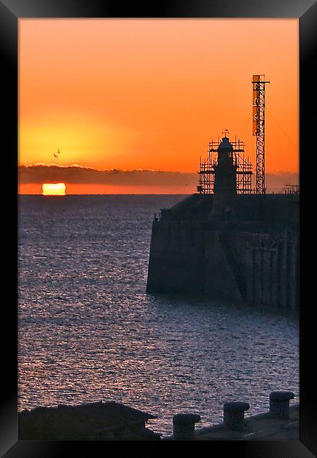 Folkestone Pier & Lighthouse Framed Print by Alice Gosling